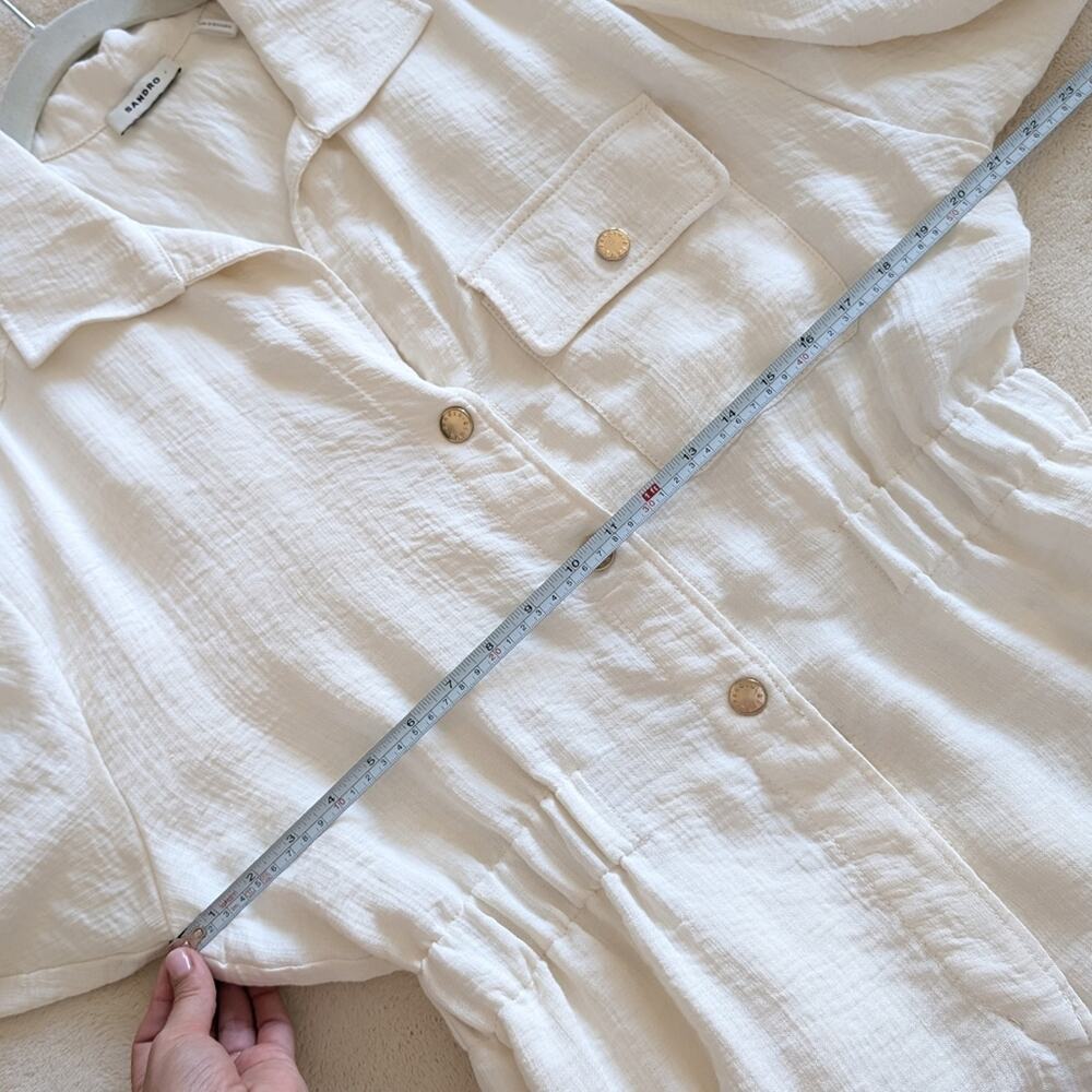 Sandro Cream Long-Sleeve Jumpsuit - Picture 12 of 16